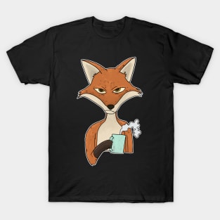 Grumpy Fox with Coffee Morning Grouch T-Shirt